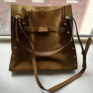Tory Burch Lee Radziwill Suede Double Bag